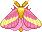Rosy Maple moth pixel art
